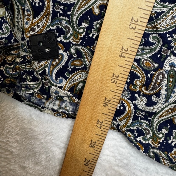 Revolution Dress Shirt Mens Size Large Paisley Dress Shirt Preppy 70s Long Sleev - Picture 10 of 12